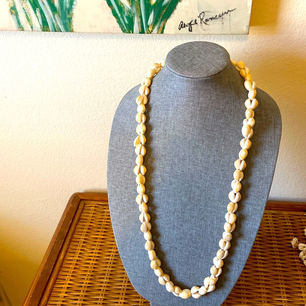 Vintage 36” inch Long Cowrie Shells Necklace